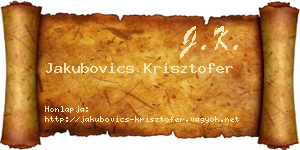 Jakubovics Krisztofer névjegykártya