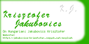 krisztofer jakubovics business card